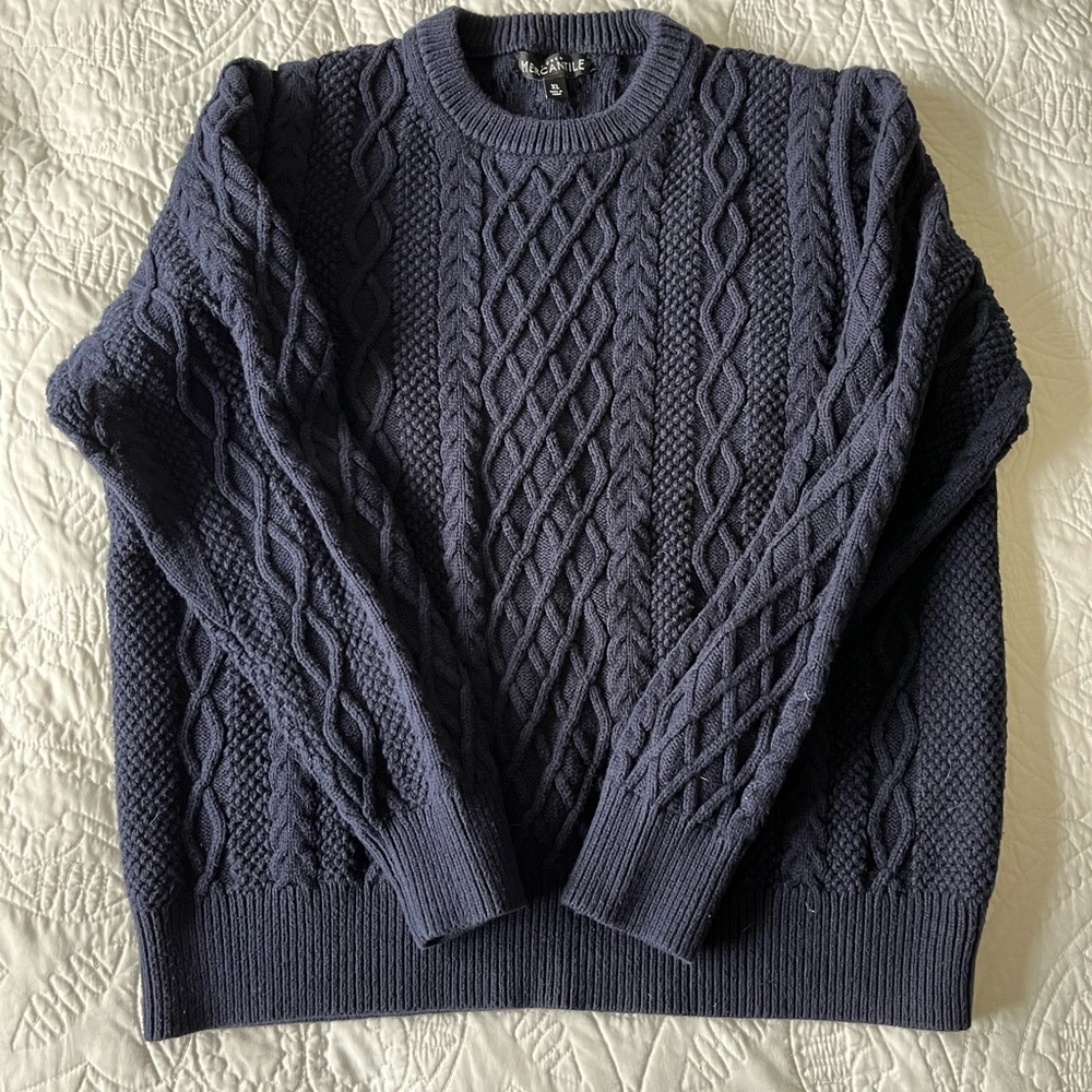 Navy J Crew Argyle Sweater